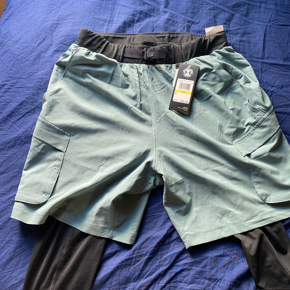 Under Armor running shorts with leggings